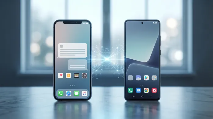 Một chiếc điện thoại thông minh với các thẻ SIM kỹ thuật số dạng ảnh ba chiều, tượng trưng cho bảo mật dữ liệu và lưu trữ đám mây.