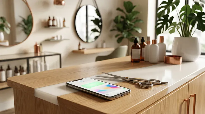 Một chiếc điện thoại thông minh hiển thị ứng dụng nhắn tin đặt trên bàn đá cẩm thạch bên cạnh một tờ giấy ghi danh sách công việc viết tay và một cây bút chì.